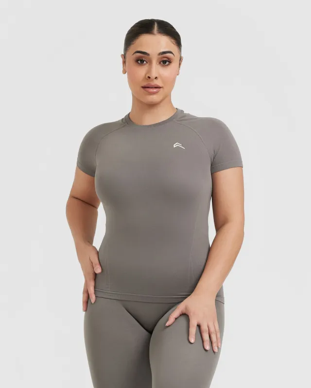Go To Seamless Fitted Top | Ash Grey sold by Oner Active