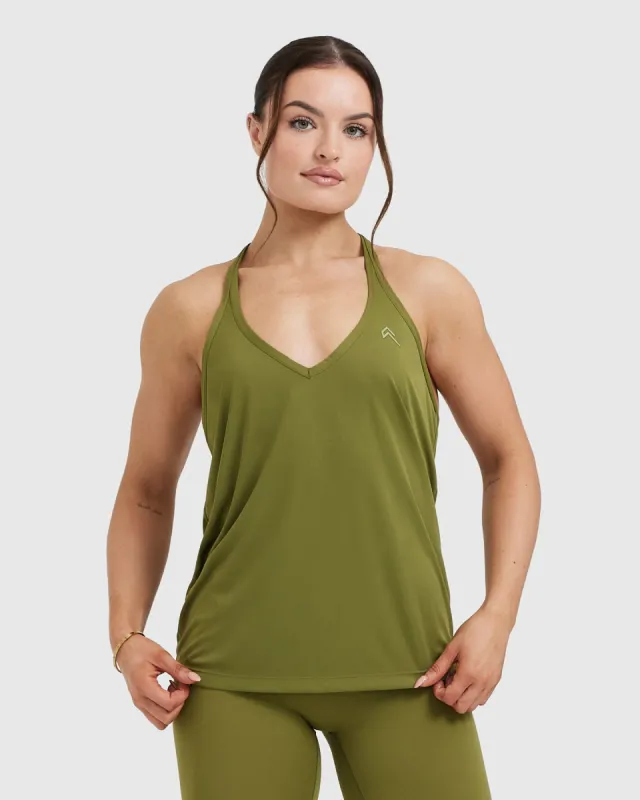 Go To Strappy Loose Vest | Olive Green sold by Oner Active