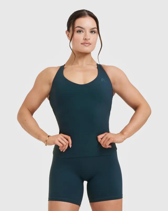 Unified V-Neck Cross Back Vest | Oil Blue sold by Oner Active