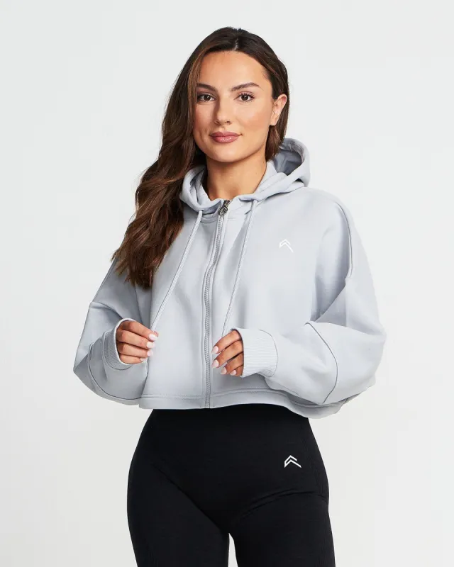 Classic Crop Zip Hoodie | Grey sold by Oner Active
