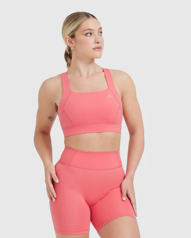 Timeless Wide Strap Sports Bra | Amplify Pink sold by Oner Active