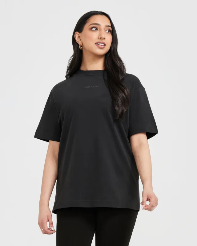 Classic Mirror Graphic Oversized T-Shirt | Washed Black sold by Oner Active