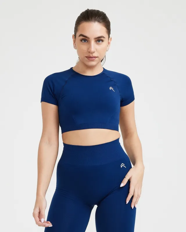 Effortless Seamless Short Sleeve Crop Top | Midnight sold by Oner Active