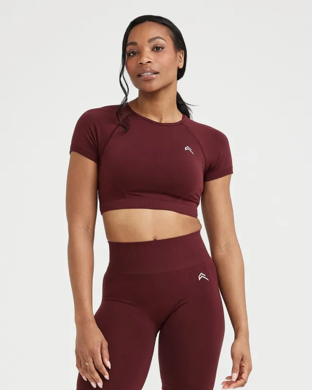 Effortless Seamless Short Sleeve Crop Top | Rosewood sold by Oner Active