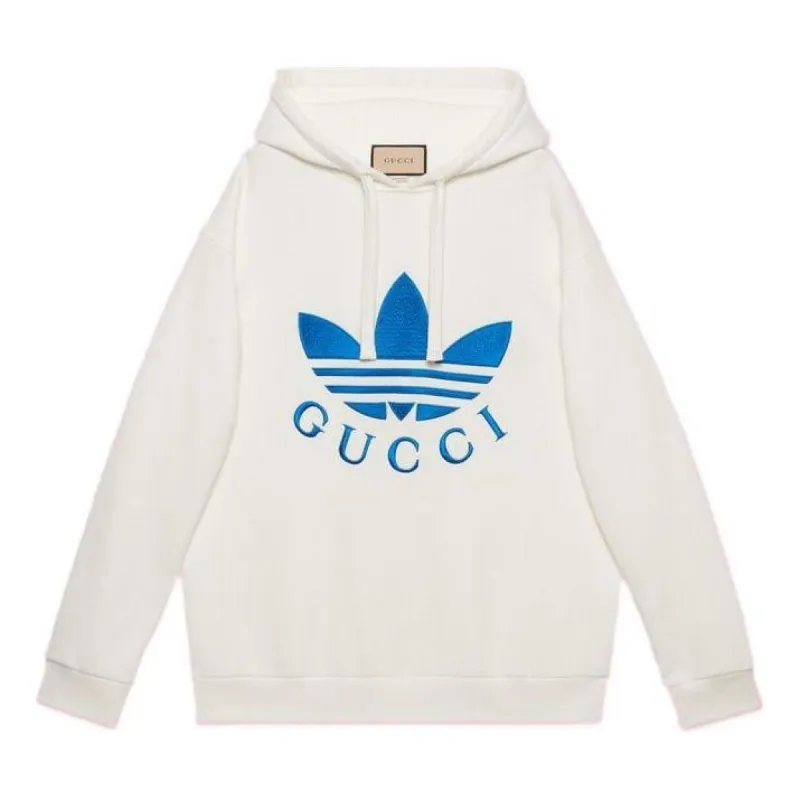 Gucci x adidas Hoodie 'White Blue' 702607-XJEDA-9088 sold by KicksCrew