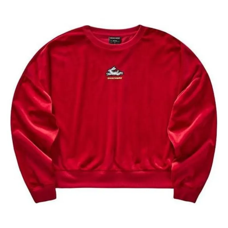 (WMNS) Skechers CNY Series Crew Sweater 'Red White' L123W007-00R3 sold by KicksCrew