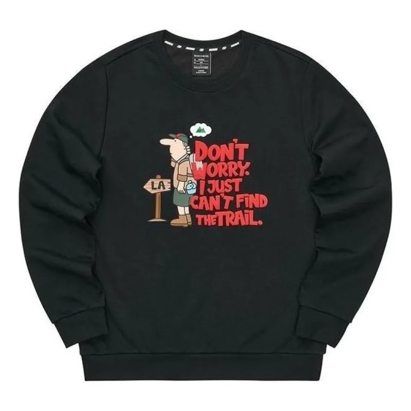 Skechers Graphic Crew Sweater 'Black White Red' L122M076-0018 sold by KicksCrew