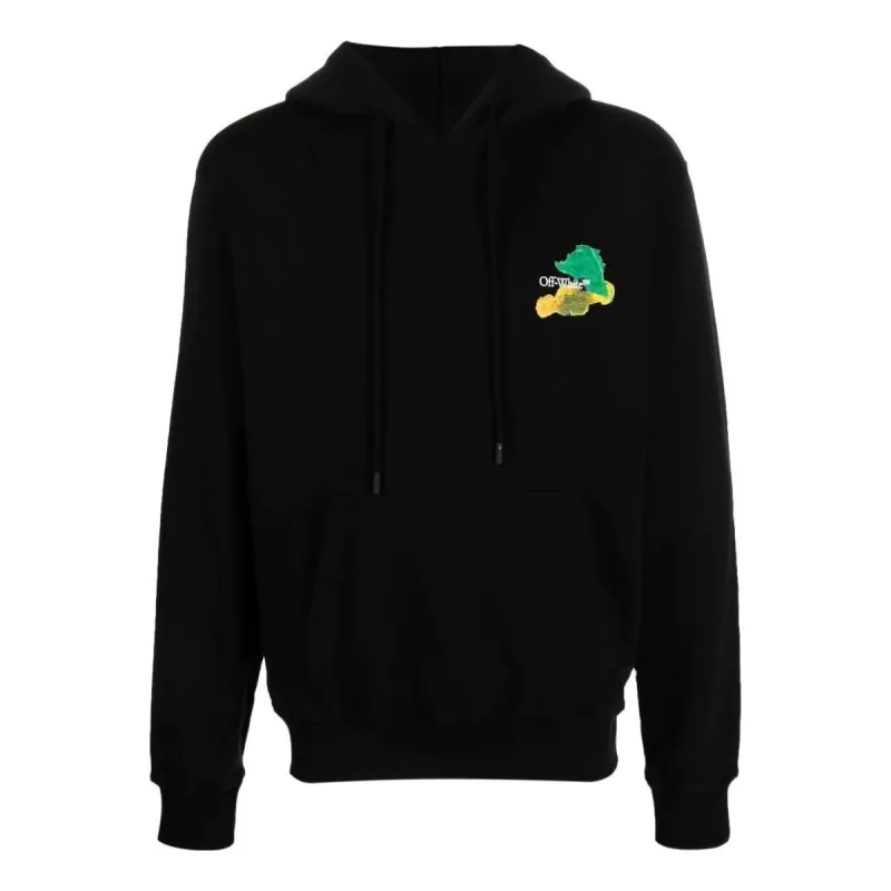 Off-White Brush Arrows Slim Skate Hoodie 'Black Multi-Color' OMBB097S23FLE0041084 sold by KicksCrew