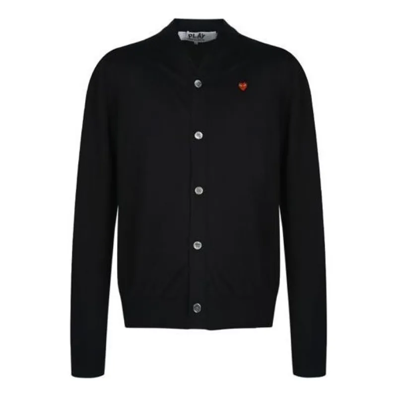 COMME des GARCONS PLAY Cardigan With Small Red Heart 'Black' AZ-N054-051-1 sold by KicksCrew