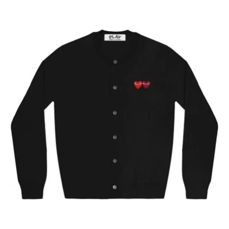 (WMNS) COMME des GARCONS PLAY Cardigan With Double Emblems 'Black' AZ-N057-051-1 sold by KicksCrew