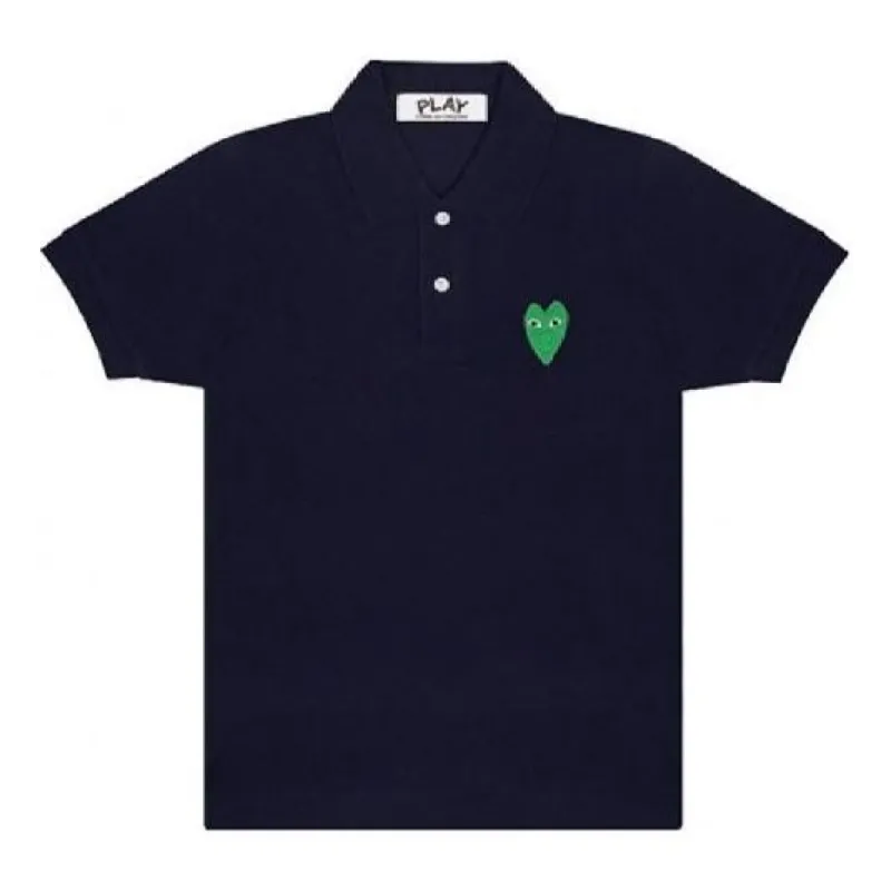 COMME des GARCONS PLAY Polo Green Emblem 'Navy' AZ-T046-051