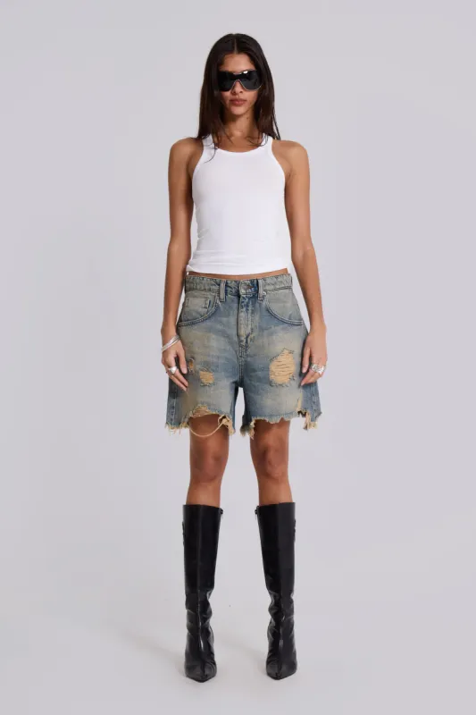 Dirty Bleach Revenge Jorts sold by Jaded London