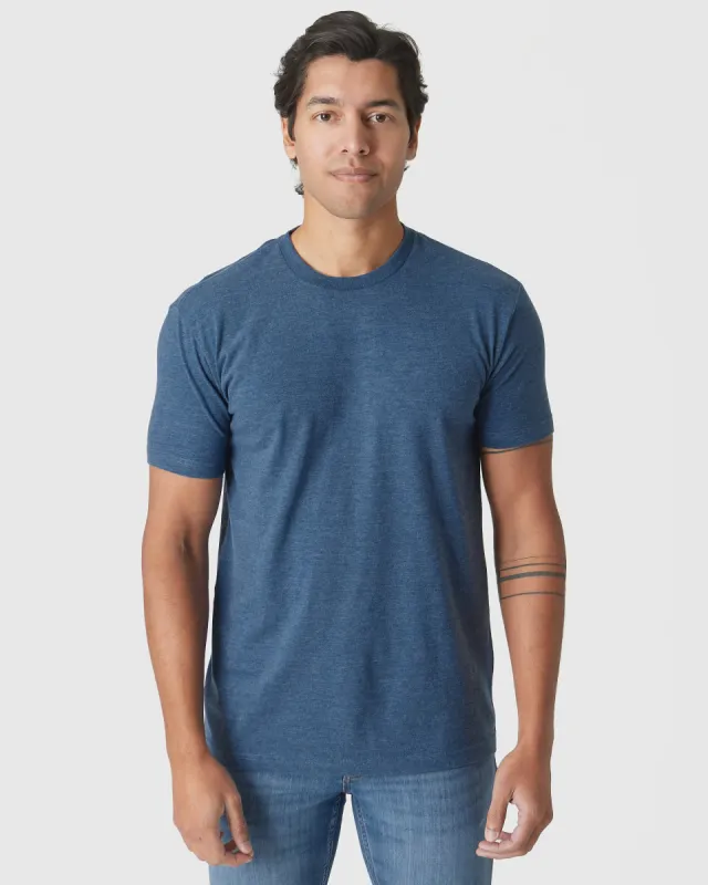 Deep Sea Blue Heather Classic Crew Neck sold by True Classic