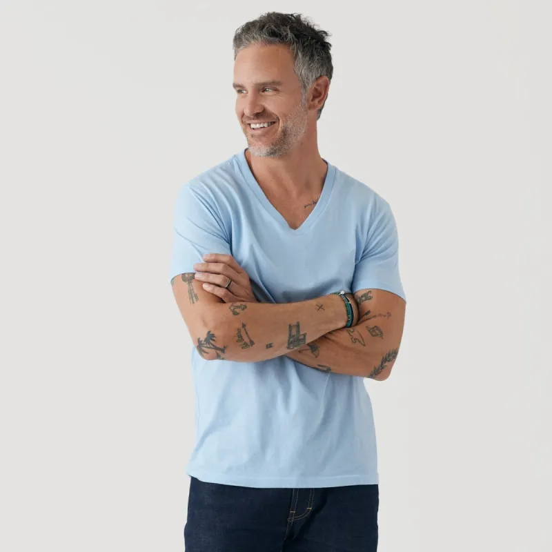 Oxford Blue V-Neck T-Shirt sold by True Classic