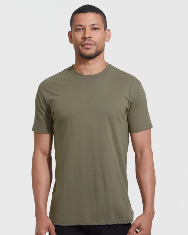 Military Green Short Sleeve Crew Neck Tee sold by True Classic