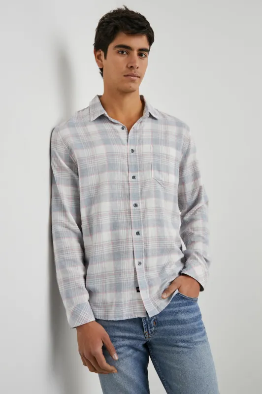 WYATT SHIRT - COBALT FLAMINGO MELANGE sold by Rails