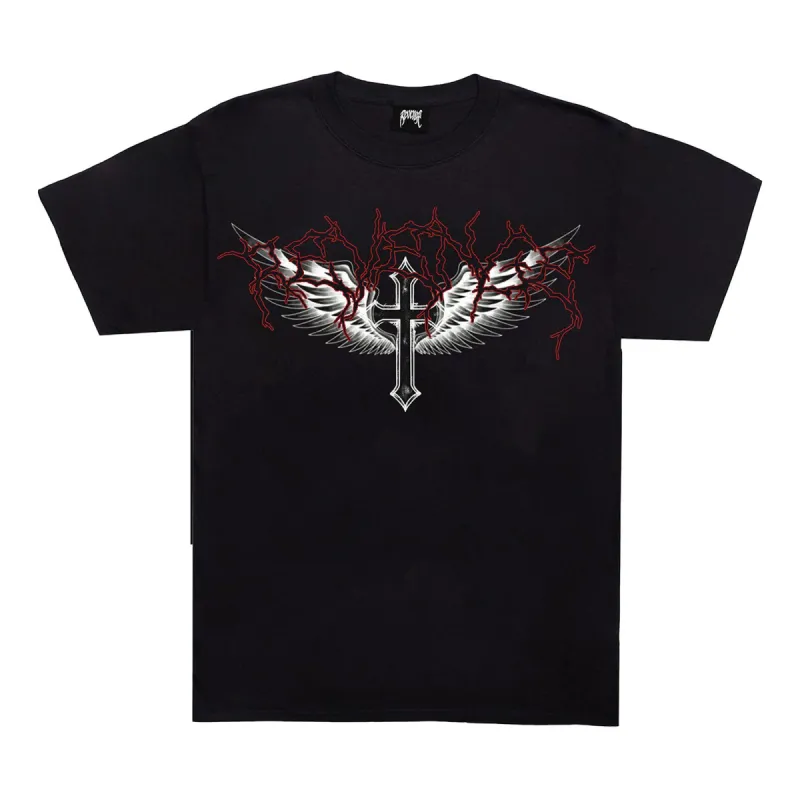 Revenge x Anuel Lightning Reaper Tee Black sold by PLUS
