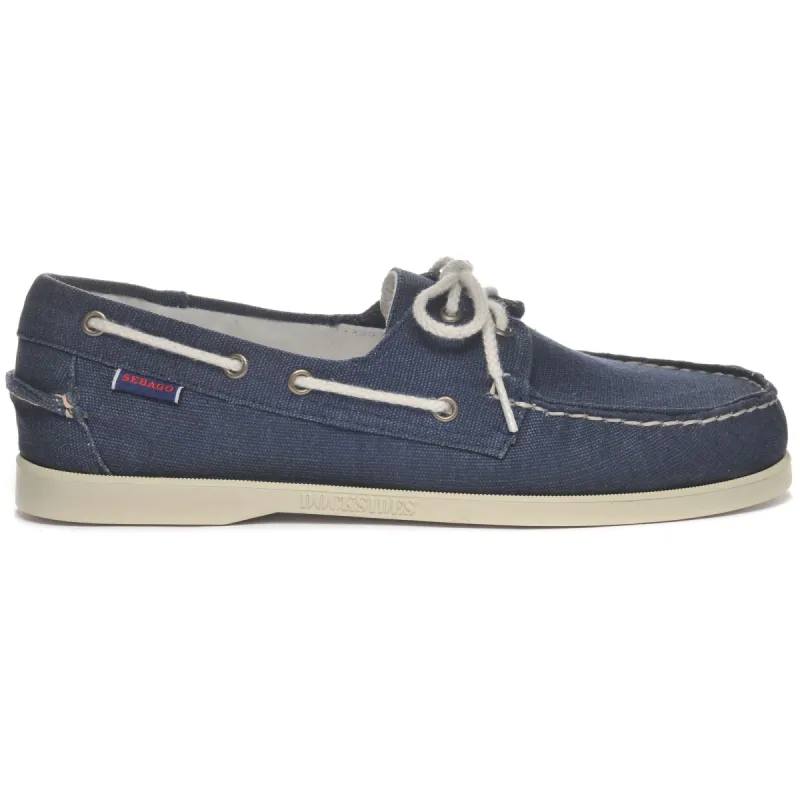 PORTLAND WASHED CANVAS - Docksides - Mocassin - Man - BLUE NAVY sold by Sebago