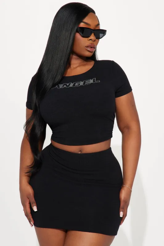 Angel Bling Skirt Set - Black sold by Fashion Nova