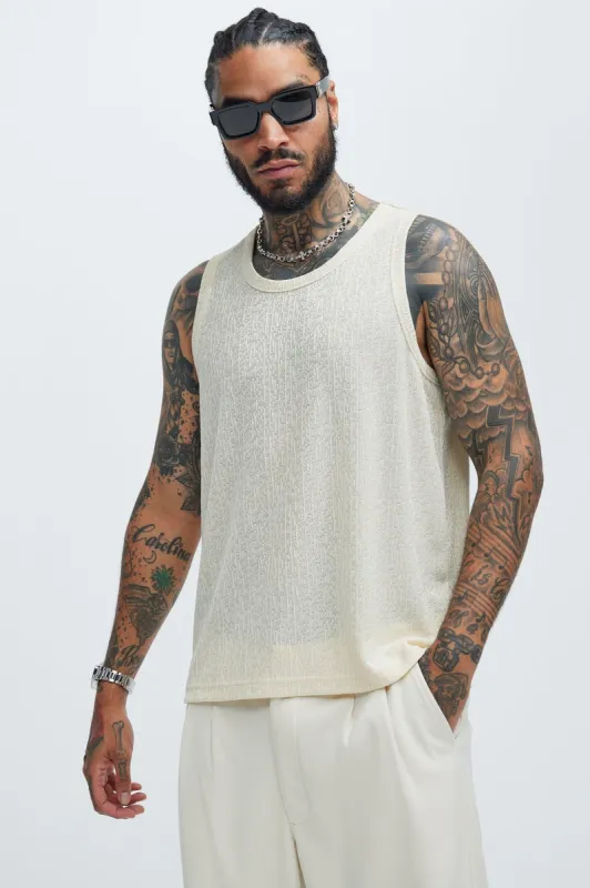 Sleek Textured Tank - Off White sold by Fashion Nova