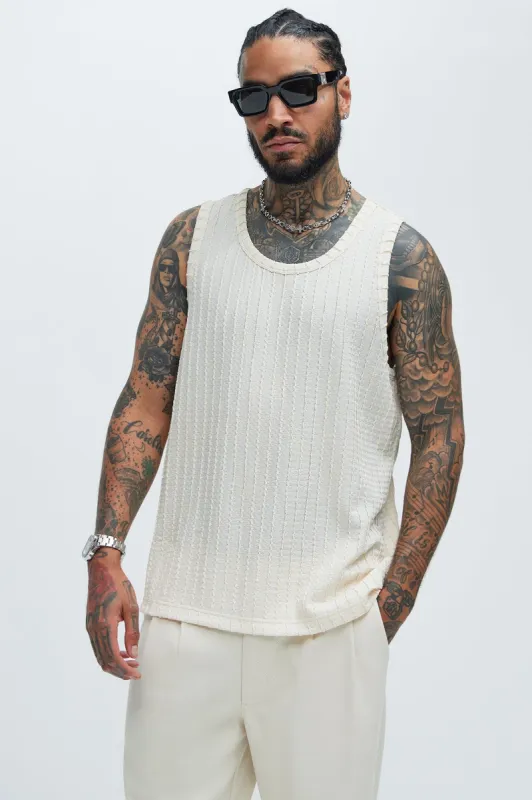 Luka Textured Tank - Off White sold by Fashion Nova