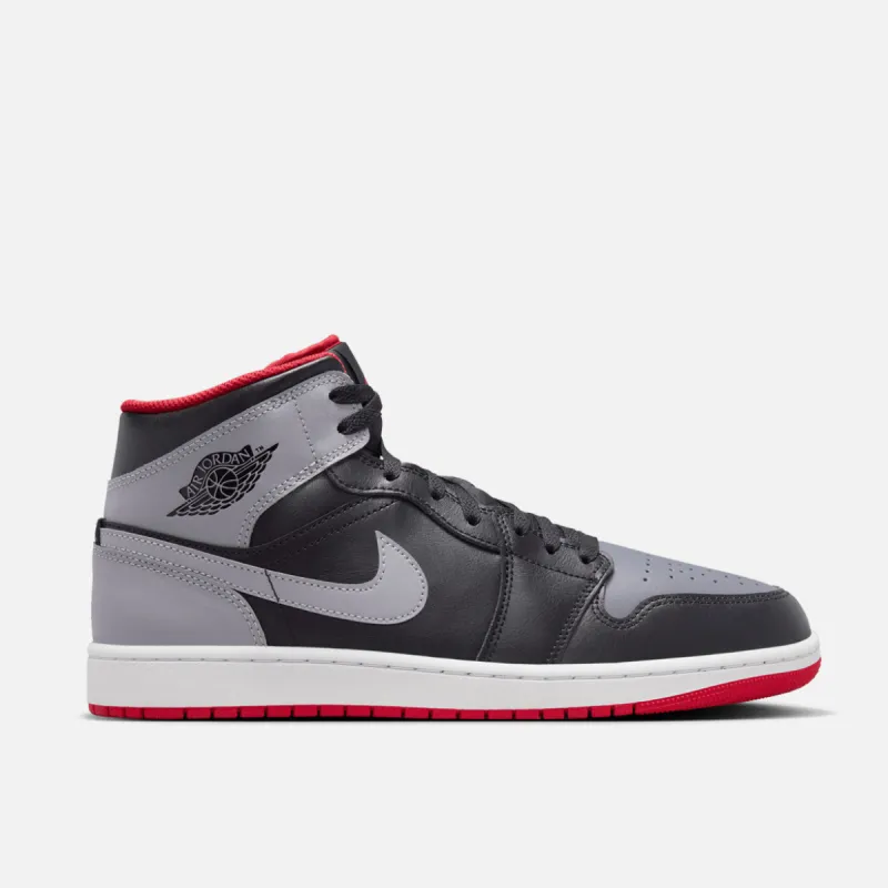 AIR JORDAN 1 MID - BLACK / CEMENT GREY / FIRE RED sold by Lapstone & Hammer