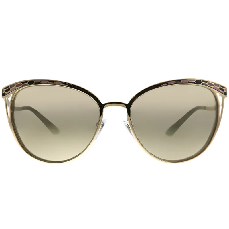 Bvlgari BV 6083 20145A Cat-Eye Metal Gold Sunglasses with Gold Mirror Lens sold by Gaffos