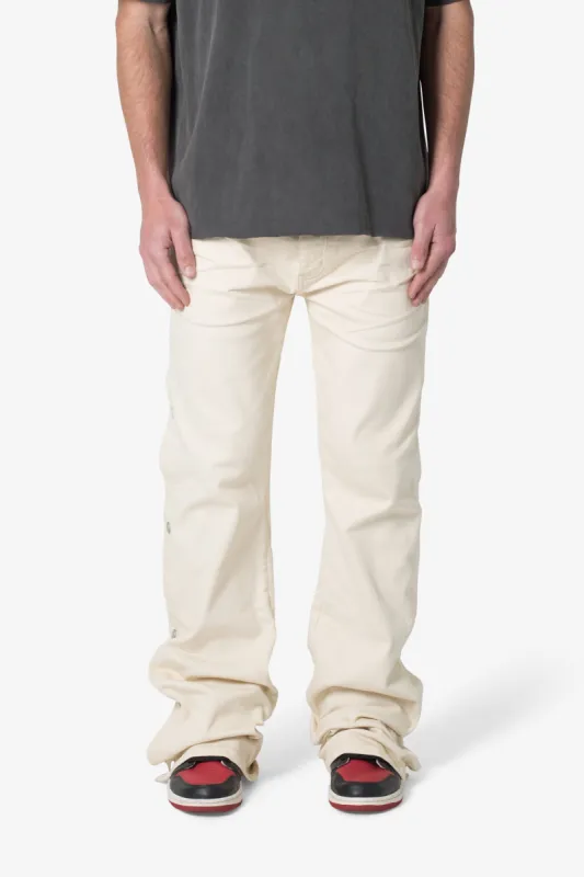 Snap Baggy Flare Denim - Off White sold by MNML