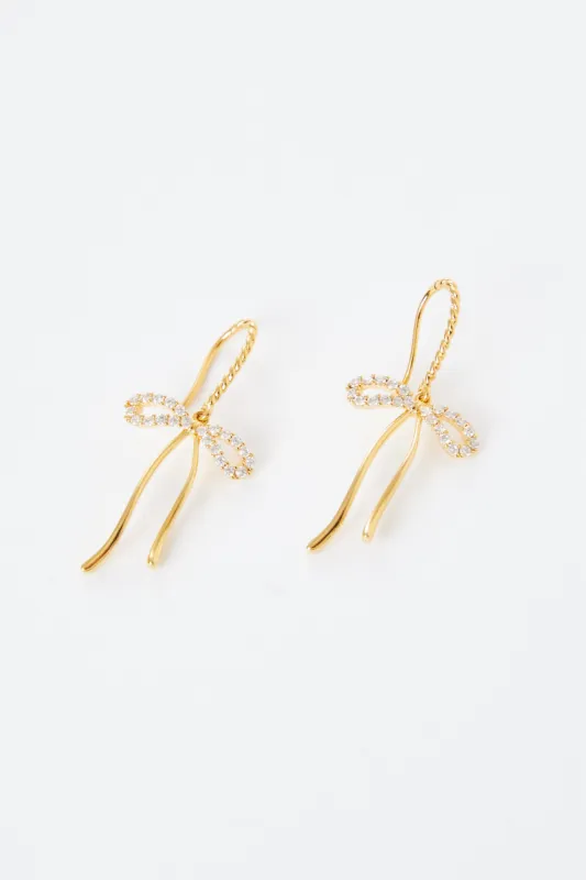 Belle Long Bow Drop  Earring sold by Mixology