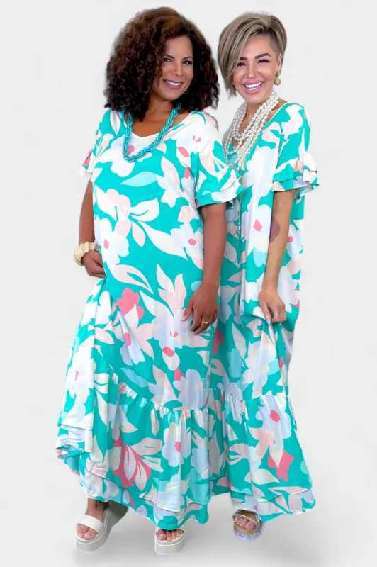 Seafoam Floral Maxi Dress sold by ZZs