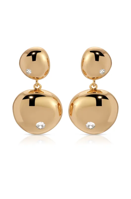 Polished Double Pebble Drop Earrings sold by ettika