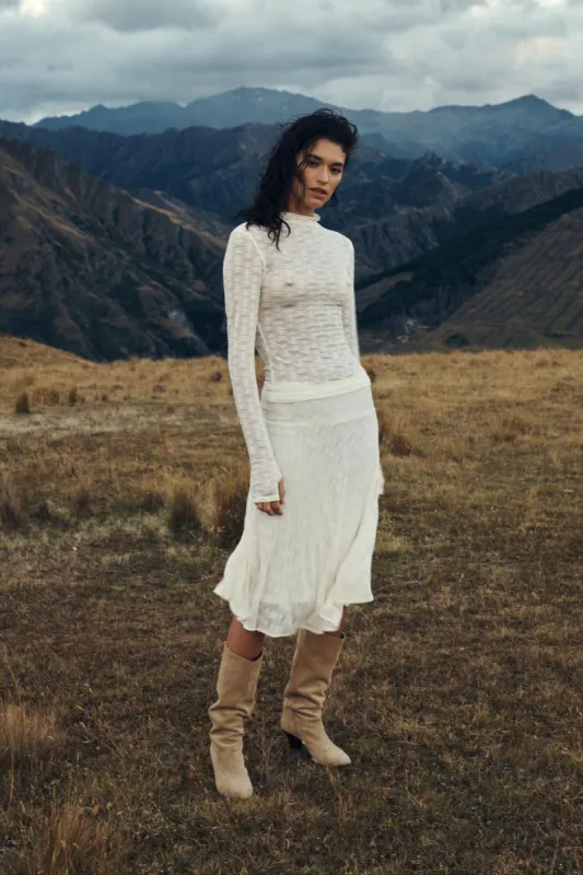 Lydia Flower Lace Midi Skirt sold by Rowie the Label