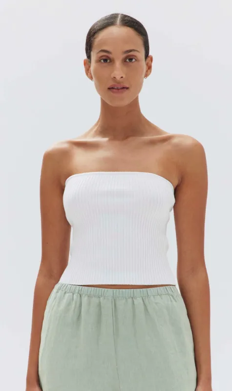 Assembly Label | Skara Strapless Rib Top - White sold by Sister & Co
