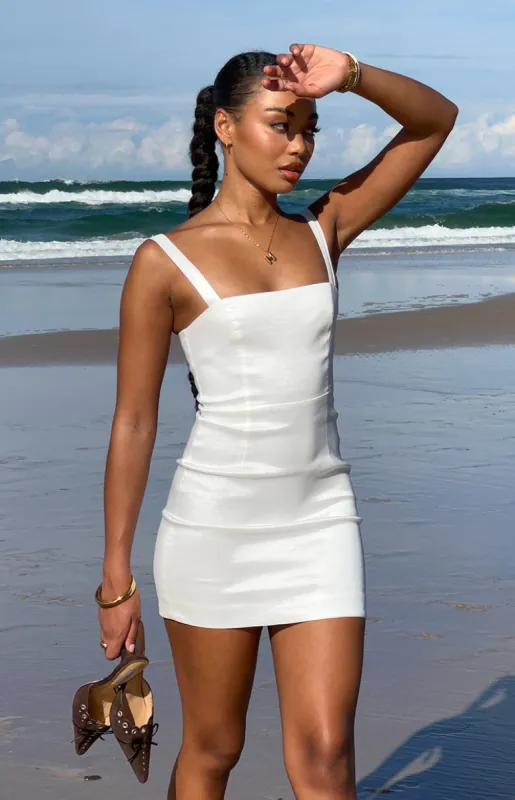 Aeliana White Mini Dress sold by Beginning Boutique