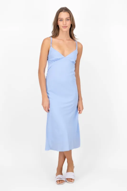 Vestido Maxi Satin Escote V sold by Shasa