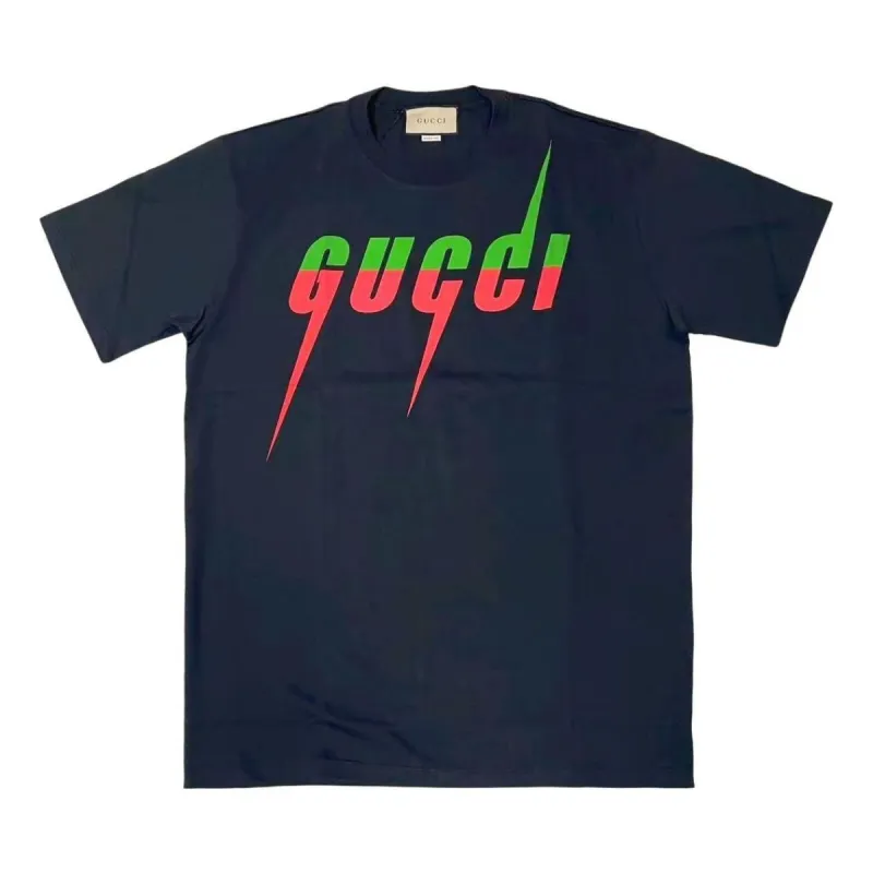 Gucci T-Shirt With Gucci Blade Print 'Navy' 565806-XJAZY-1079 sold by KicksCrew