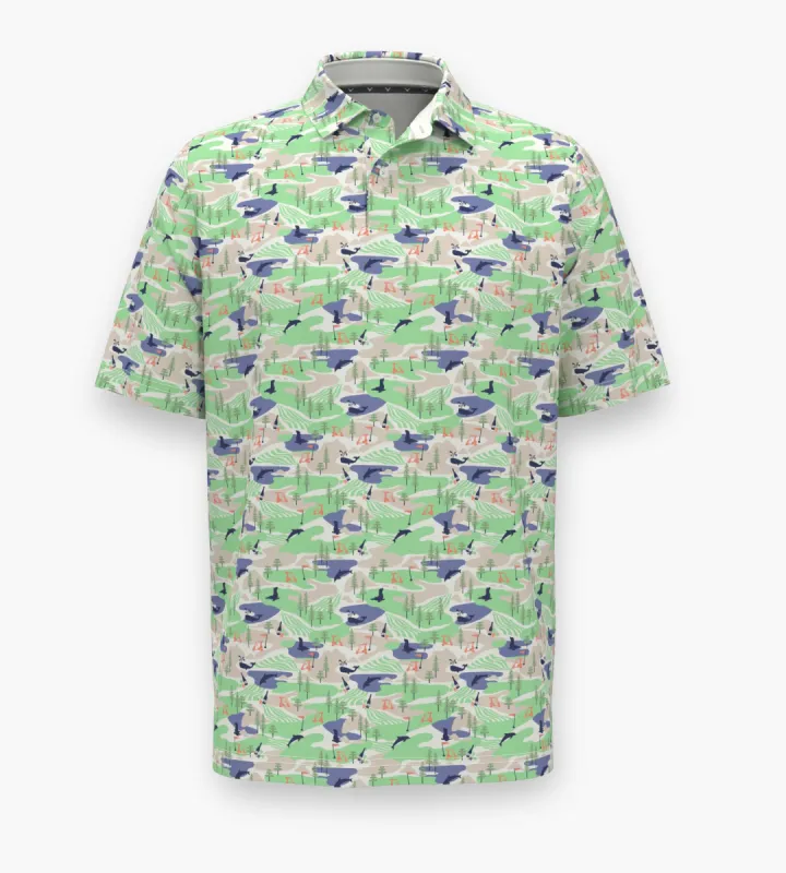 Abstract Coastal Print Polo sold by George Richards