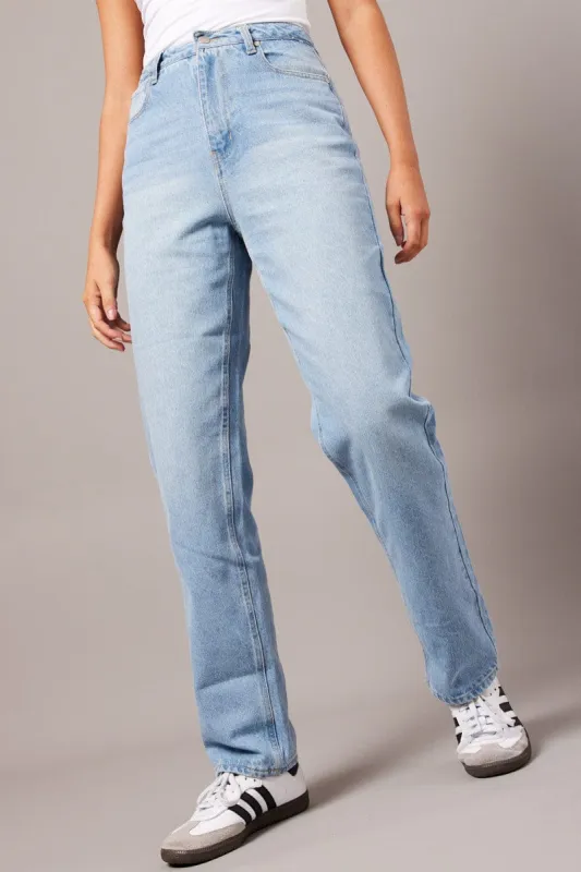 Denim Straight Jean High Rise sold by Ally Fashion