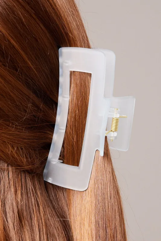 Blue Large Rectangle Claw Clip Frosted sold by Ally Fashion