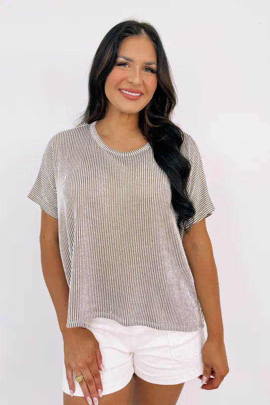 On To Simpler Times Ribbed Top sold by Bella Rose boutique