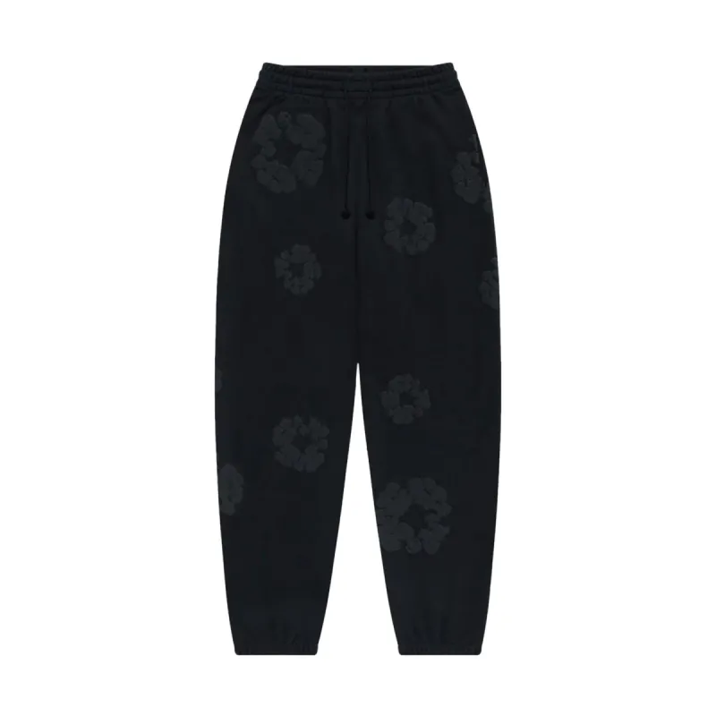 Denim Tears Cotton Wreath Sweatpants Black Monochrome sold by PLUS