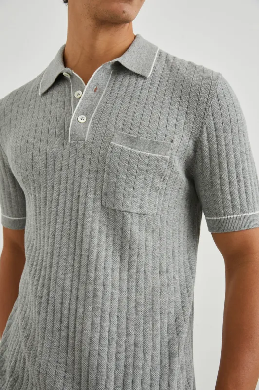 HARDY POLO SHIRT - GREY MELANGE sold by Rails
