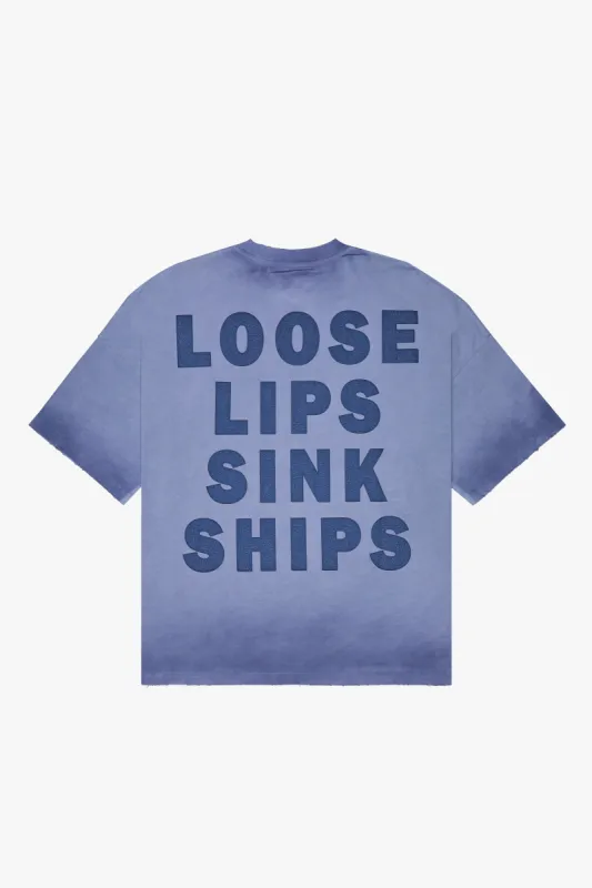 "UNTOLD" BLUE OVERSIZED TEE sold by valabasas