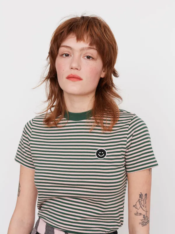Lazy Oaf Stripes and Smiles Fitted Tee sold by Lazy Oaf