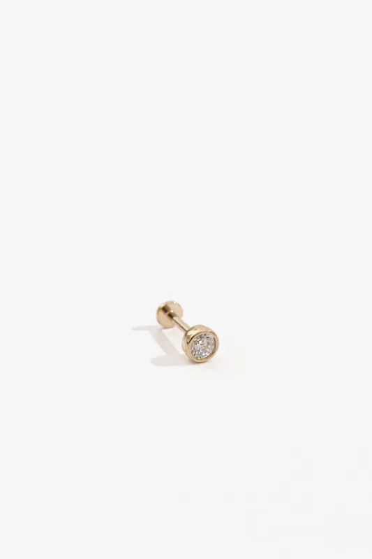 Round CZ flat back stud sold by Raquel Rosalie