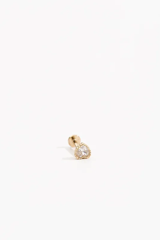 Heart flat back stud sold by Raquel Rosalie