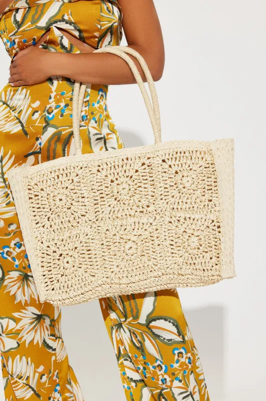 Summer Farmers Market Tote Bag - Natural/Combo sold by Fashion Nova