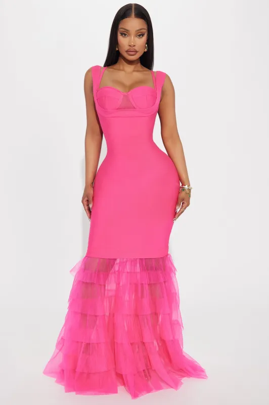 Charline Tulle Bandage Gown - Hot Pink sold by Fashion Nova