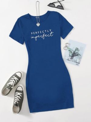 SHEIN EZwear Letter Graphic Bodycon Dress sold by SHEIN