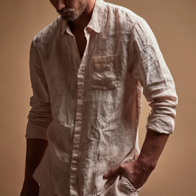 Lightweight Linen Shirt - Zephyr Pigment sold by James Perse